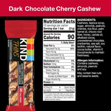 Cherry Cashew Bar - calories, carbs, nutrition