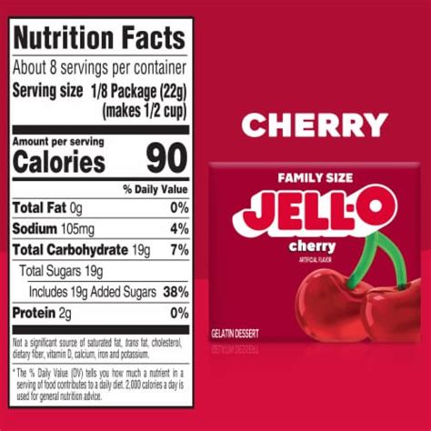 Cherry Gelatin - calories, carbs, nutrition