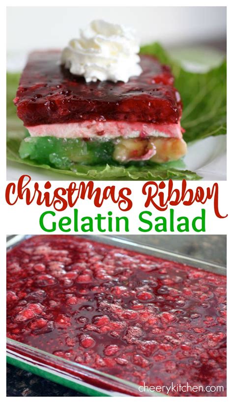Cherry Ribbon Gelatin Salad - calories, carbs, nutrition