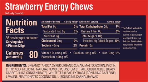 Chews - calories, carbs, nutrition