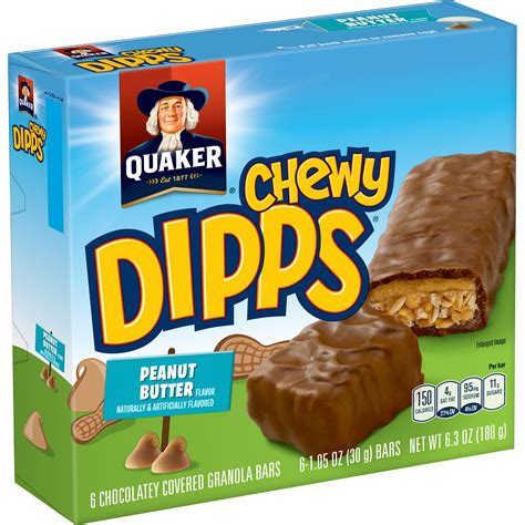 Chewy Dipps Granola Bar Peanut Butter - calories, carbs, nutrition