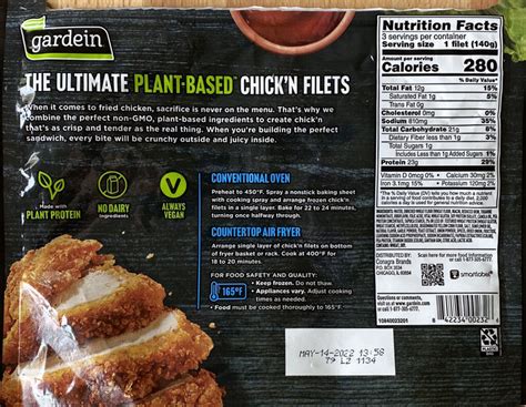 Chick'n Filets - calories, carbs, nutrition