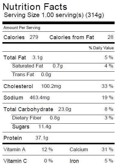 Chicken Alfredo - calories, carbs, nutrition