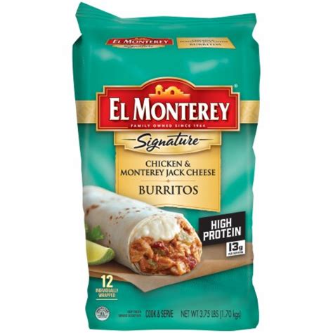 Chicken and Monterey Jack Cheese Burrito - calories, carbs, nutrition