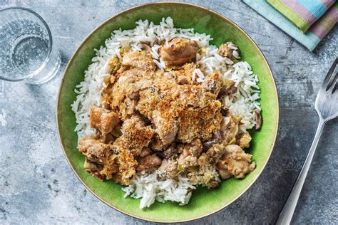 Chicken and Mushroom Crumble with Mustard Mash and Broccoli - calories, carbs, nutrition