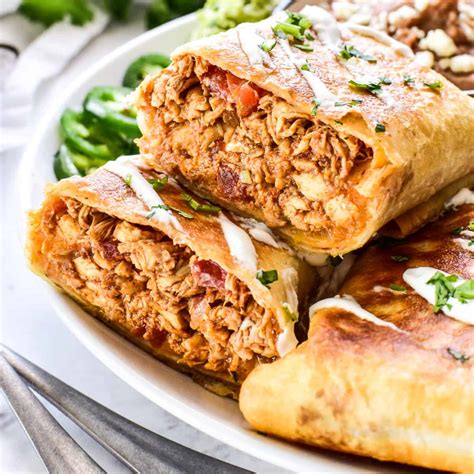 Chicken Chimichanga - Plate - calories, carbs, nutrition