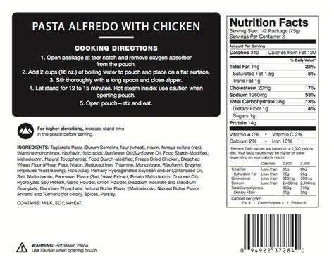 Chicken Fettucini Alfredo - calories, carbs, nutrition