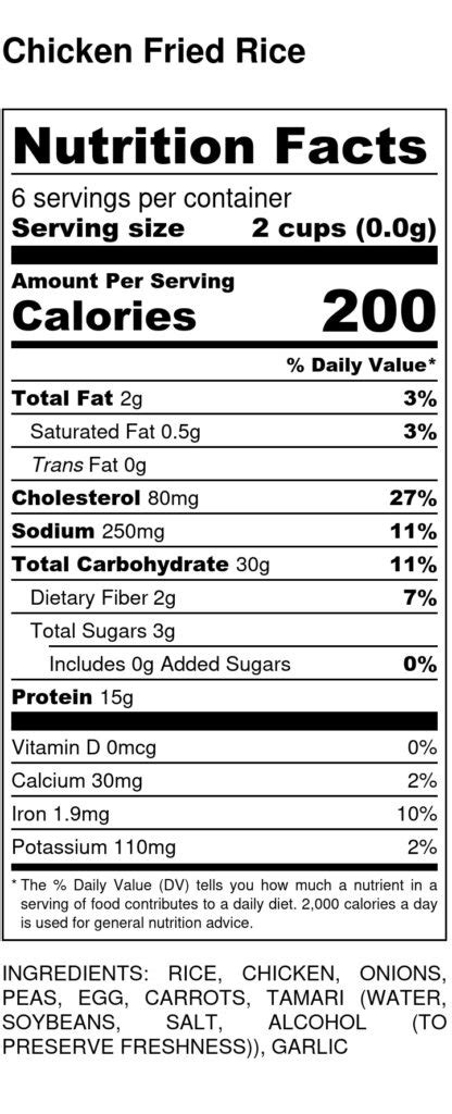 Chicken Fried Rice (11933.0) - calories, carbs, nutrition