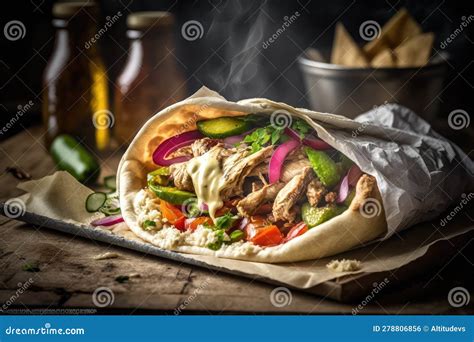 Chicken Shawarma on Pita - calories, carbs, nutrition