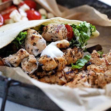 Chicken Souvlaki Pita Sandwich - calories, carbs, nutrition