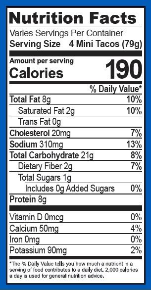 Chicken Tacos - calories, carbs, nutrition