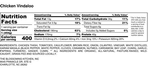 Chicken Vindaloo - calories, carbs, nutrition