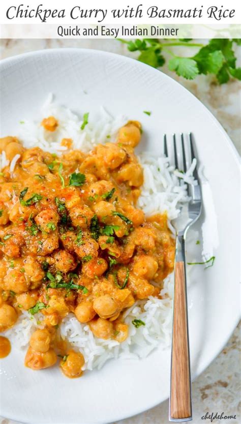 Chickpea Curry served with Basmati Rice and Poppadom - calories, carbs, nutrition