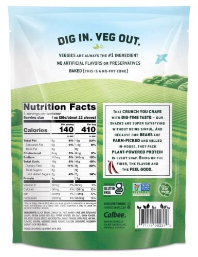 Chili Lime Black Bean Crisps - calories, carbs, nutrition