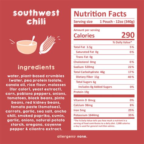 Chili Southwest Vegetarian - calories, carbs, nutrition