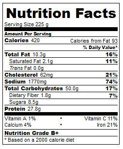 Chili Tamarind Pork Fried Rice - calories, carbs, nutrition