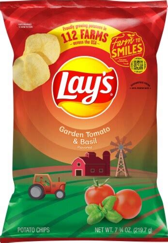 Chips, Garden Tomato Basil, Frito Lay - calories, carbs, nutrition