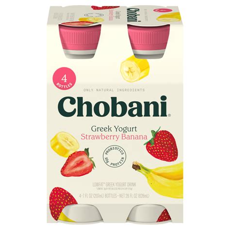 Chobani Low Fat Strawberry Banana - calories, carbs, nutrition