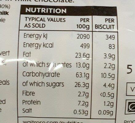 Chocolate Biscuit - calories, carbs, nutrition