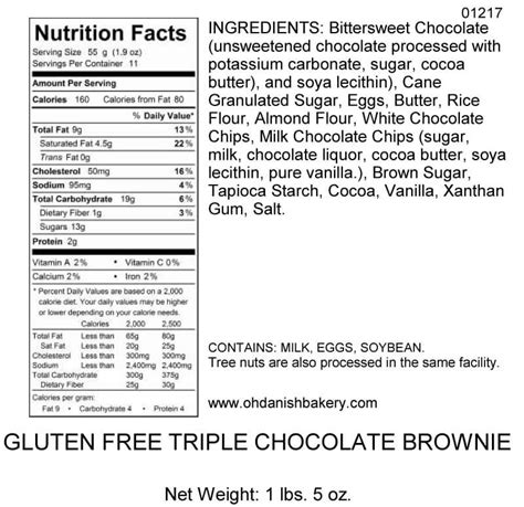 Chocolate Brownies, Chewy - calories, carbs, nutrition