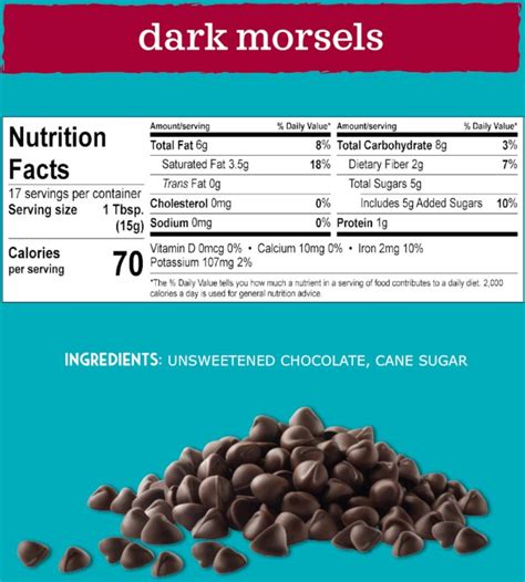 Chocolate Chips Dark 1 oz - calories, carbs, nutrition