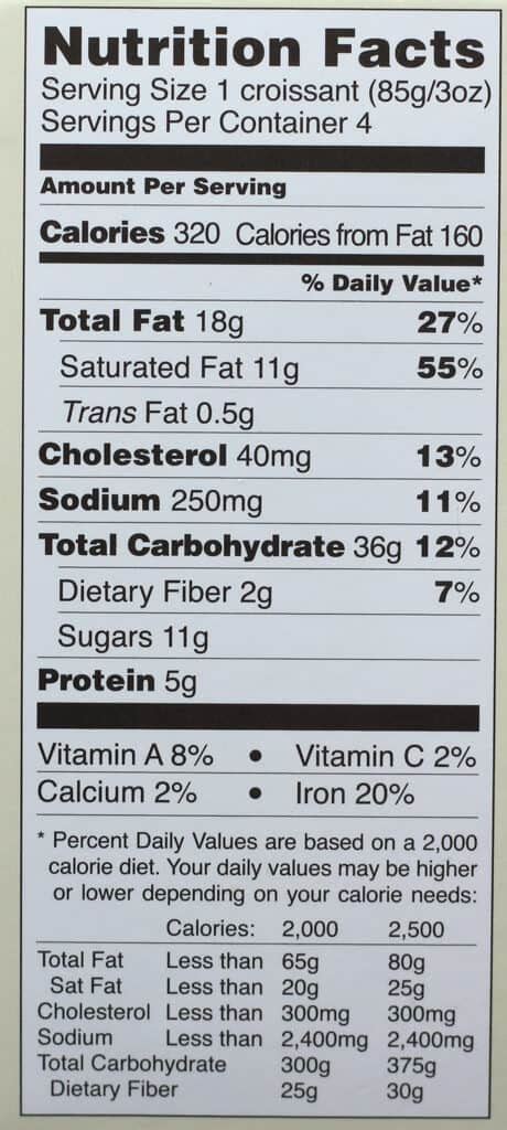 Chocolate Croissant - calories, carbs, nutrition