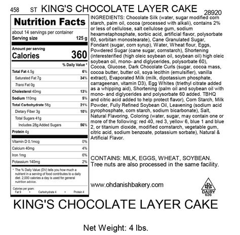 Chocolate Layer Cake - calories, carbs, nutrition