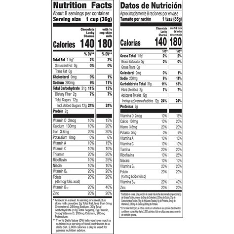 Chocolate Lucky Charms - calories, carbs, nutrition