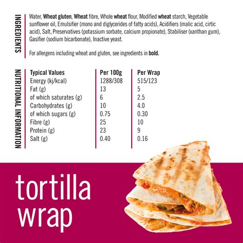 Chop Wrap'd - Plain Tortilla - calories, carbs, nutrition