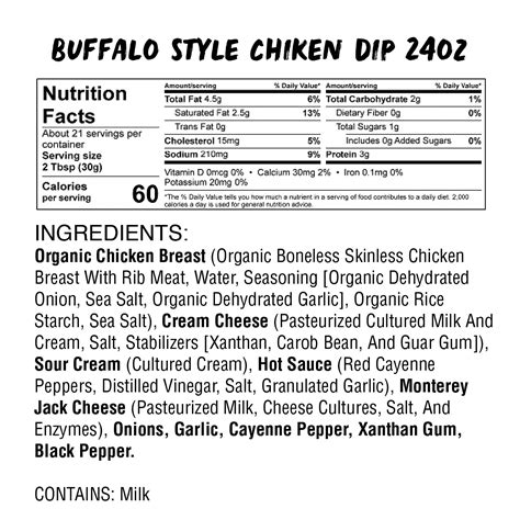 Chunky Buffalo Style Chicken - calories, carbs, nutrition