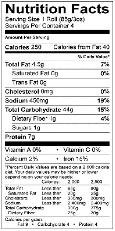 Ciabatta Roll - calories, carbs, nutrition