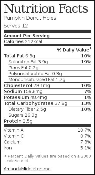 Cinnamon Sugar Donut Hole - calories, carbs, nutrition