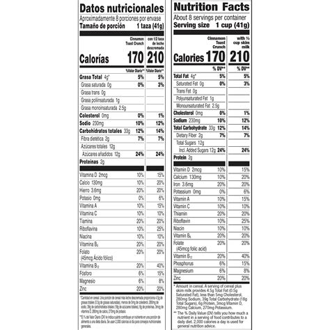 Cinnamon Toast Crunch - calories, carbs, nutrition