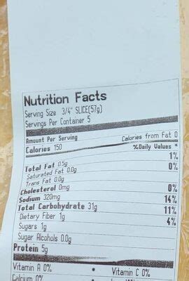 Classic Italian Bread - calories, carbs, nutrition