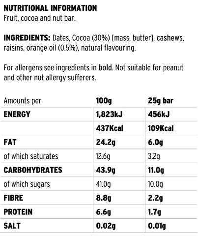 Cocoa Orange Bar - calories, carbs, nutrition