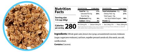 Coconut Granola Topping - calories, carbs, nutrition