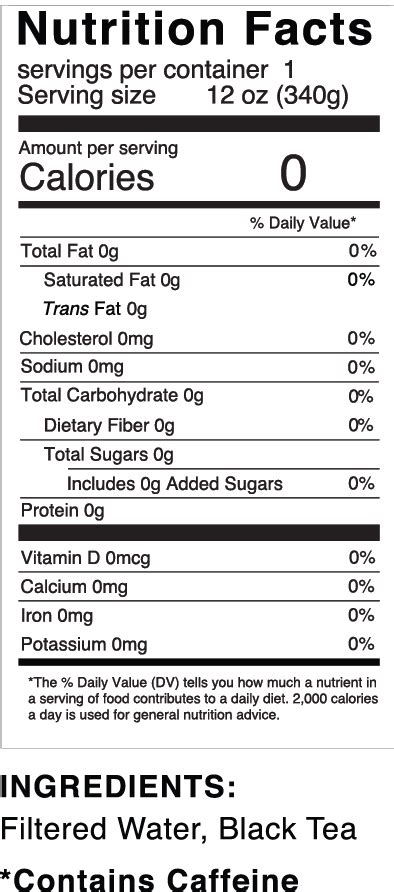 Coconut Water & Black Tea - calories, carbs, nutrition