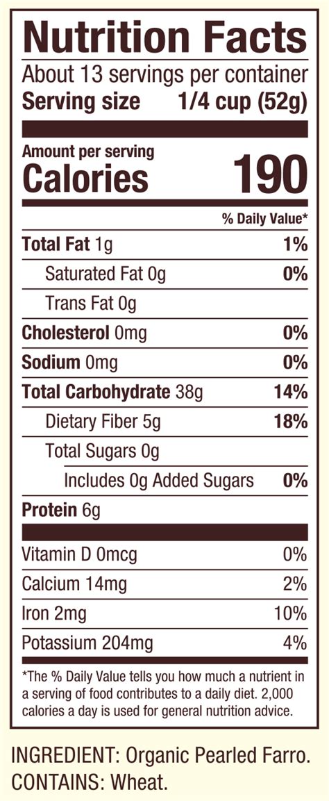 Cooked Farro - calories, carbs, nutrition