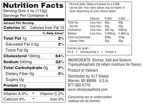 Cooked Shrimp - Tail off - calories, carbs, nutrition