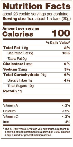 Cookies, fig bars - calories, carbs, nutrition