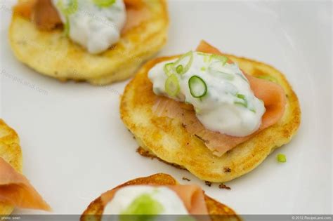 Corn Blini withSmoked Salmon & Chive Cream - calories, carbs, nutrition