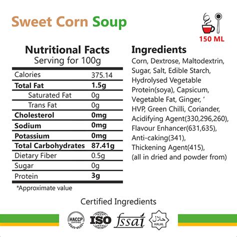 Corn & Sweet Potato Soup - calories, carbs, nutrition