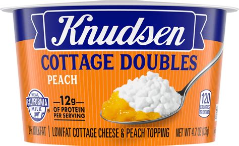 Cottage Cheese & Topping - Cottage Doubles Peach Lowfat - calories, carbs, nutrition