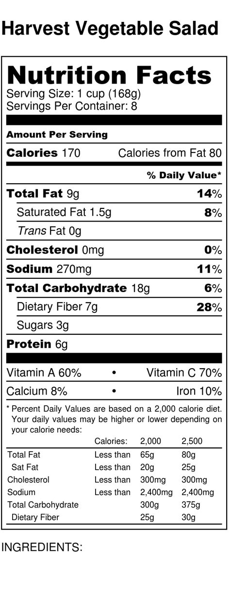 Country Vegetable Salad - calories, carbs, nutrition