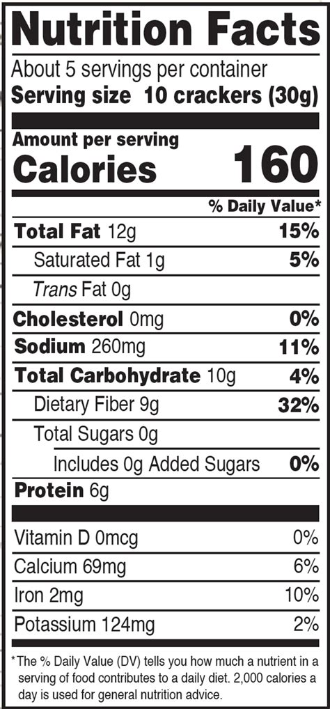 Crackers, Flaxseed - calories, carbs, nutrition