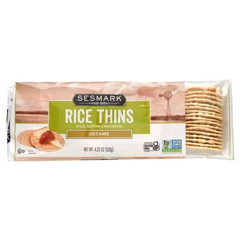 Crackers-Sesmark Rice Thins - calories, carbs, nutrition