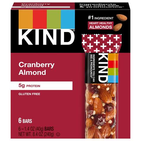 Cranberry Almond Snack Bar - calories, carbs, nutrition