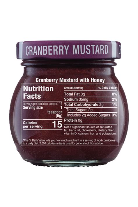 Cranberry Mustard - calories, carbs, nutrition