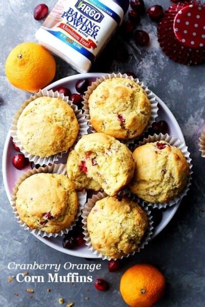 Cranberry Orange Walnut Corn Muffins - calories, carbs, nutrition