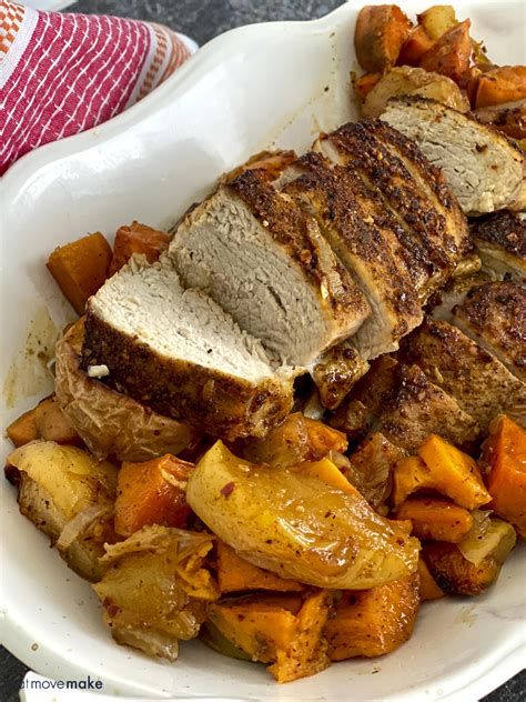 Cranberry Pork Tenderloin with Baked Sweet Potato and Seasoned Broccoli - calories, carbs, nutrition